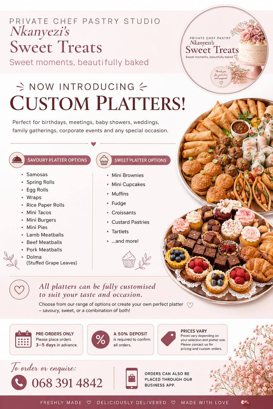 Nkanyezi custom platter presentation